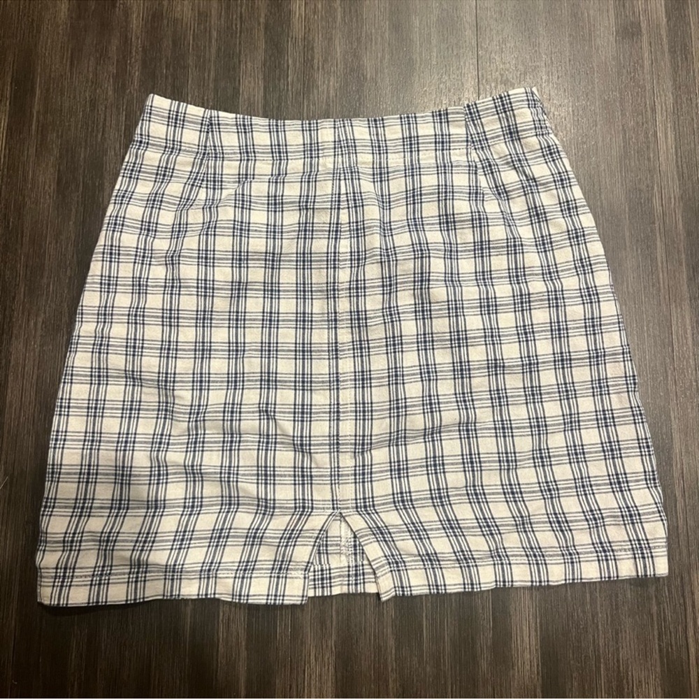 Chic Blue and White Plaid Mini Skirt
